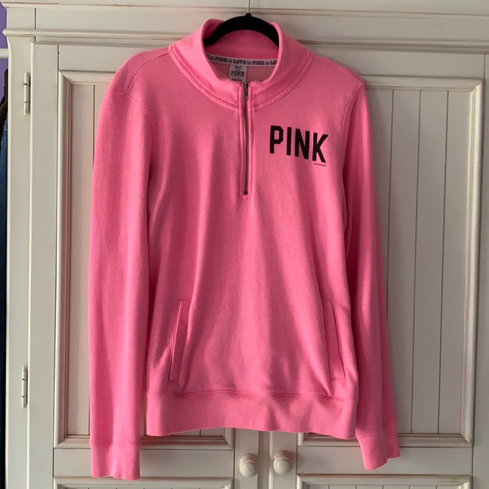 VS PINK Hot Pink 1/4 Zip